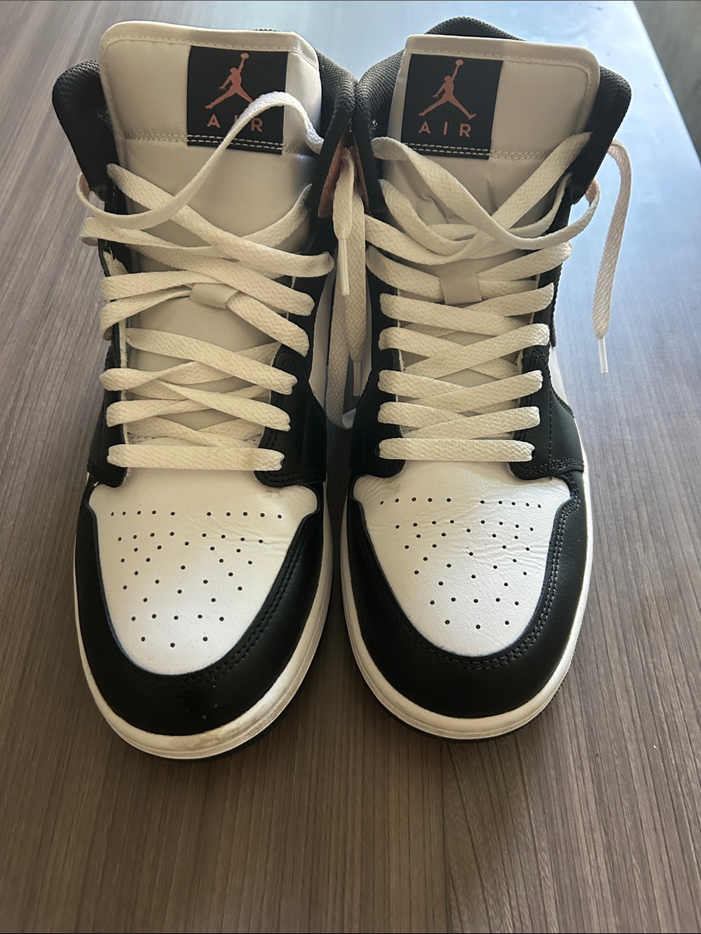 Jordan 1 Mid White, Black, Rust Pink Men's Sneakers